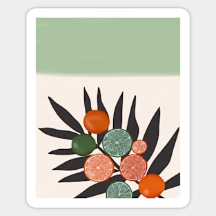 Fruit on Palm Leaf Minimal Sticker